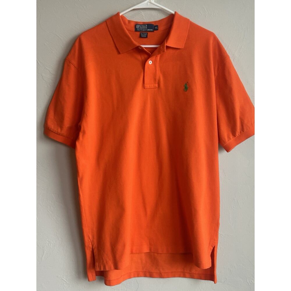 Polo Ralph Lauren Orange Short Sleeve Polo Shirt XLarge Embroidered Logo